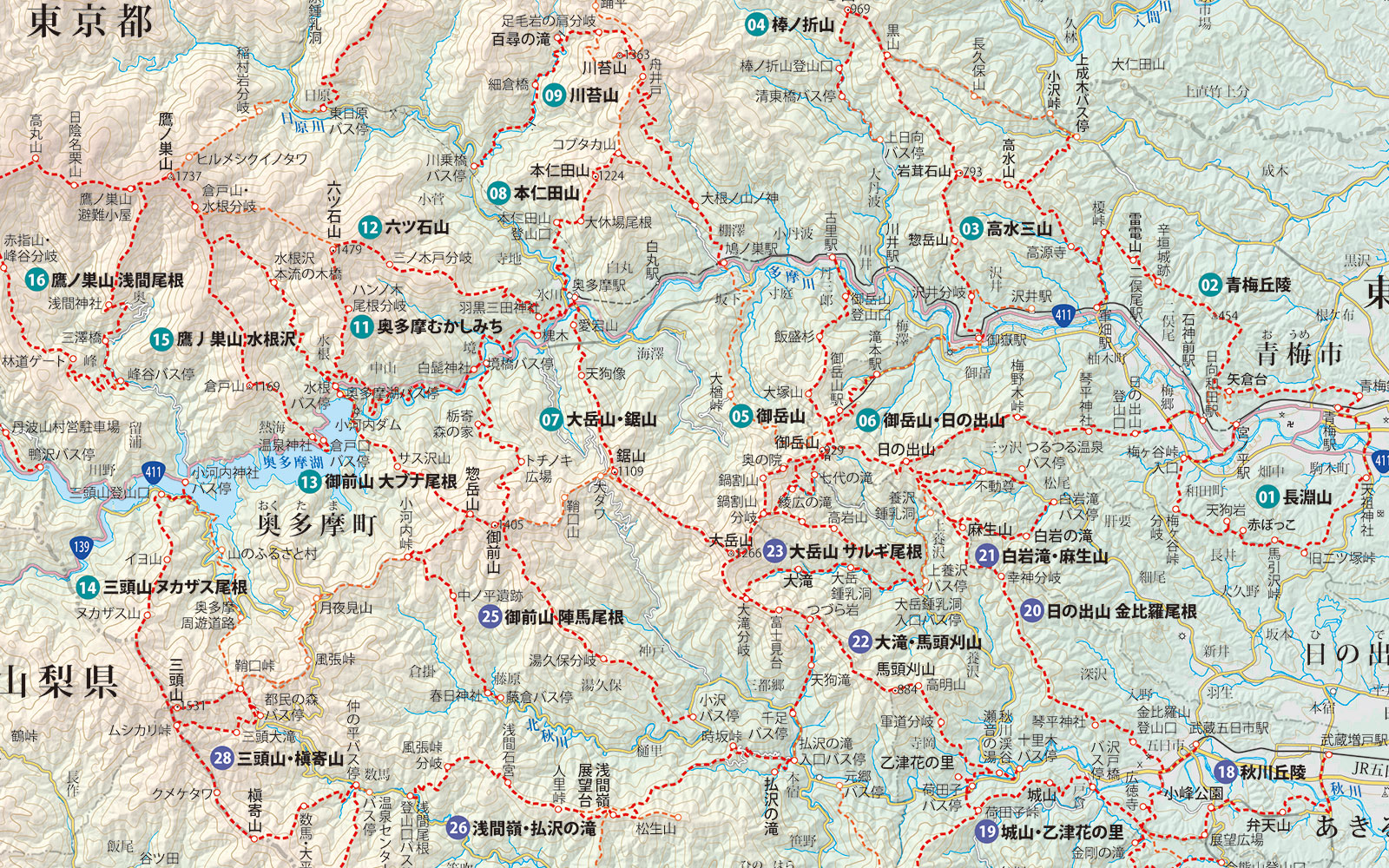 地図制作　奥多摩 全体図